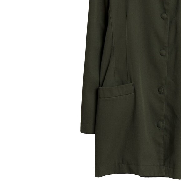 Sundazed (France) Twill Weave Viscose Blend Pentagon Cocoon Coat Olive : L - Picture 4 of 6